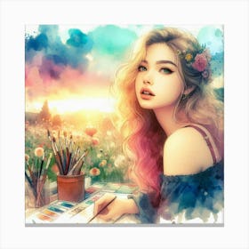 Watercolor Painting Canvas Print