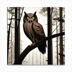 Owl In The Woods 12 Canvas Print