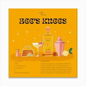 Bee's Knees Cocktail – Art Print Canvas Print