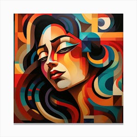 Abstract Shapes Mexican Woman 04 Canvas Print