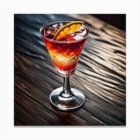 Cocktail On A Wooden Table Canvas Print