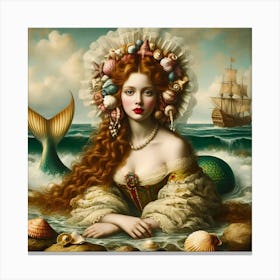 Castaway mermaid Canvas Print