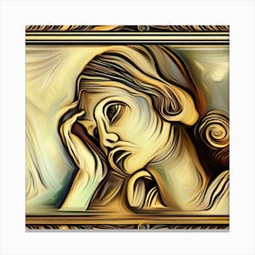 Woman In A Frame Canvas Print