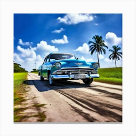 Classic Car On The Road 6 Canvas Print