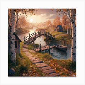 Autumn Bridge Canvas Print