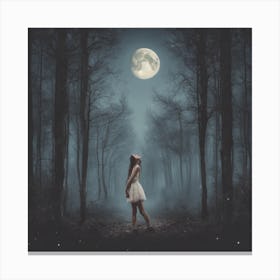 Full Moon In The Forest Canvas Print