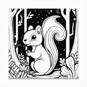 Squirrel In The Woods 48 Canvas Print