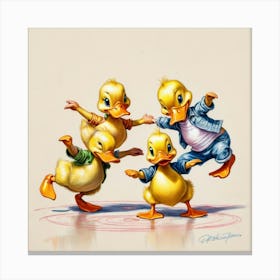 Ducks Dancing 1 Canvas Print