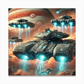 A Sci Fi Depiction Of Cyclone Tanks, Futuristic Ho Canvas Print