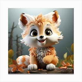 Cute Fox 16 Canvas Print