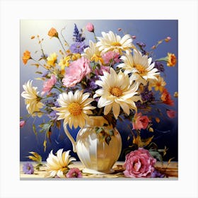 Art In Bloom Modern Vase, Contemporary Style Canvas Print