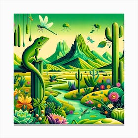 Peace Lizard Desert Calm Canvas Print