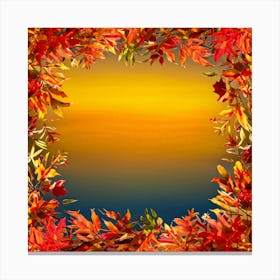 Autumn Themed Frame Embracing The Bright Sunlit Hues Of Fall Foliage Intricately Woven Design Of Canvas Print