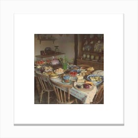 Table Full Of Food Canvas Print