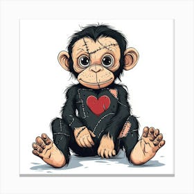 Chimp With A Broken Heart Canvas Print