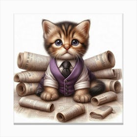 Business Cat 2 Canvas Print