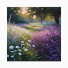 Bluebells And Daisies Canvas Print