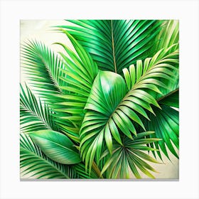 Tropical Palm Leaves Arrangement Canvas Print