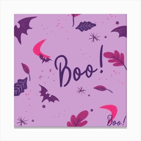 Purple And Pink Batty Boo Canvas Print