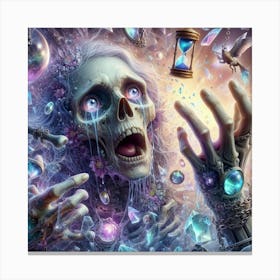 Skeleton And Crystals Canvas Print