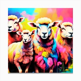 Colorful Sheep Canvas Print