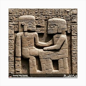 Tiwanaku couple Canvas Print