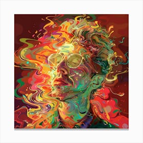 Man With A Colorful Head Canvas Print