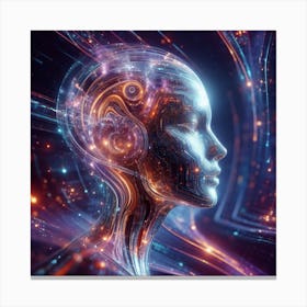 Futuristic Female Head Canvas Print