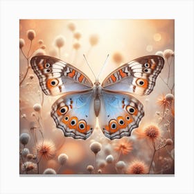 Butterfly in Soft Brown Shades Canvas Print