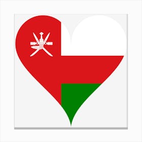 Heart Love Affection Oman Arabian Peninsula Heart Shaped Flag Canvas Print