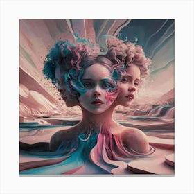 'Three Girls' Canvas Print