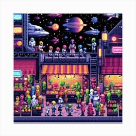 8-bit intergalactic marketplace 1 Canvas Print