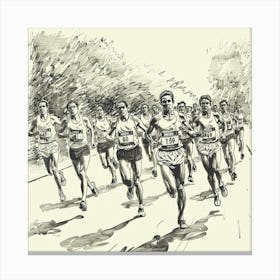 Marathon Runners 8 Canvas Print