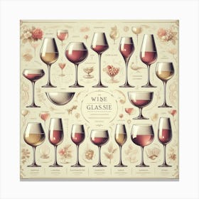 Vintage Wine Glasses Canvas Print