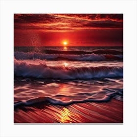 Sunset On The Beach 1087 Canvas Print