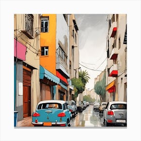 Street Scene In Haifa Canvas Print