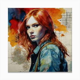 Girl With Red Hair 2 Canvas Print