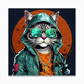 Hip Hop Cat Canvas Print