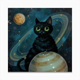 Saturn Cat Canvas Print