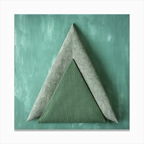 Triangle On A Green Background Canvas Print