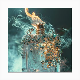 Perfume Bottle With Smoke Canvas Print