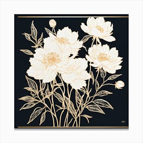 White Peonies Canvas Print