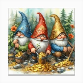 Gnomes Find Gold Canvas Print