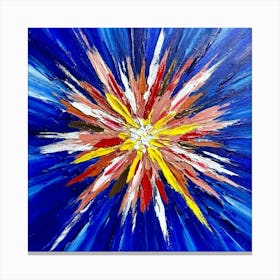 Blue And Yellow Sunburst Canvas Print