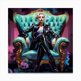 Sexy Woman Sitting In Chair Canvas Print