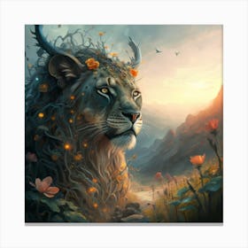 Lion Of The Forest Canvas Print