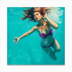 Underwater Woman In Bikini 2 Canvas Print