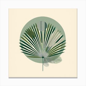 Scandinavian style, Green fan of palm leaves 1 Canvas Print