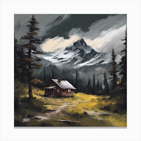 Cabin In The Mountains Canvas Print