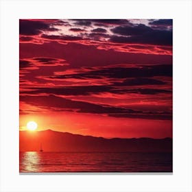 Sunset Over The Sea 8 Canvas Print